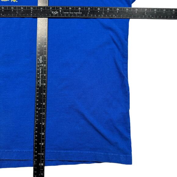 Kansas Jayhawks Shirt Men's XL‎ Adidas Striped Long Sleeve Blue White Basketball - Picture 4 of 10